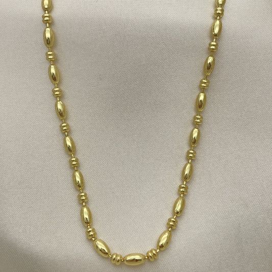 Oro Laminado Fancy Necklace, Gold Filled Style Ball Design, Polished, Golden Finish