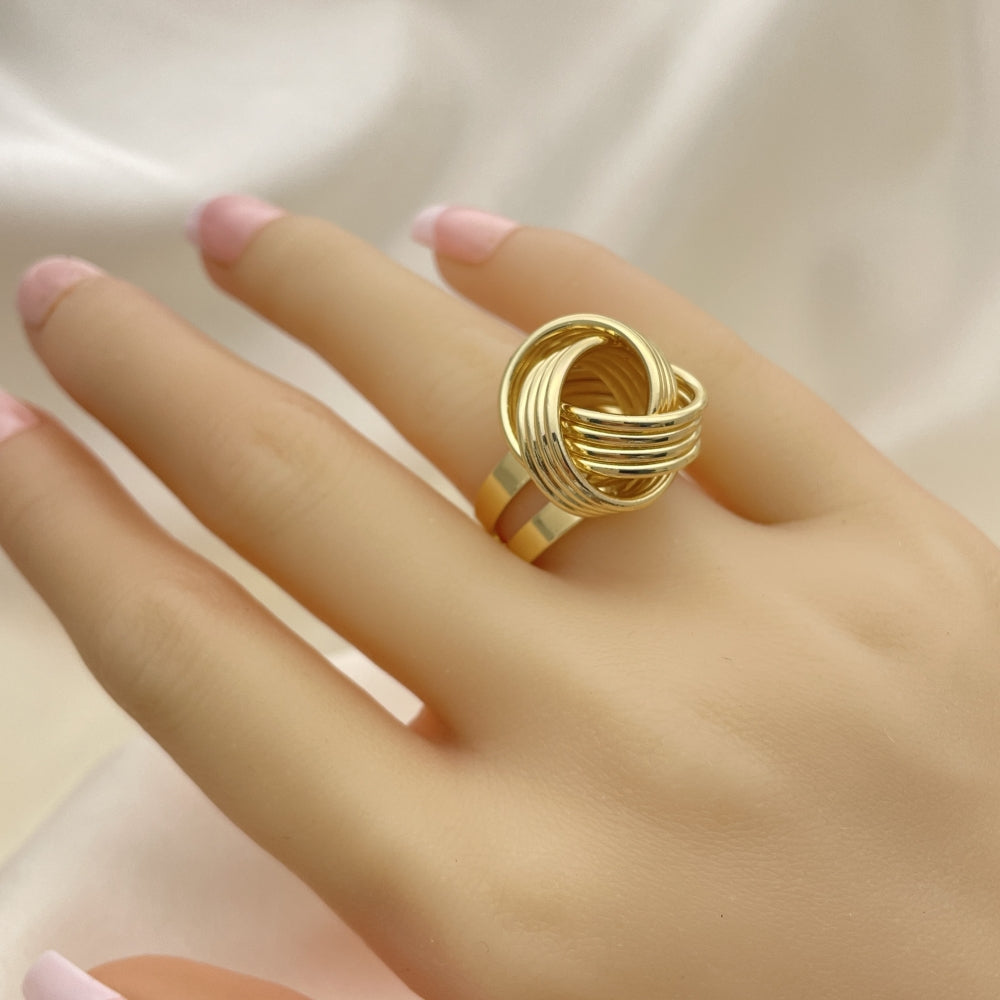 Oro Laminado Elegant Ring, Gold Filled Style Love Knot Design, Polished, Golden Finish