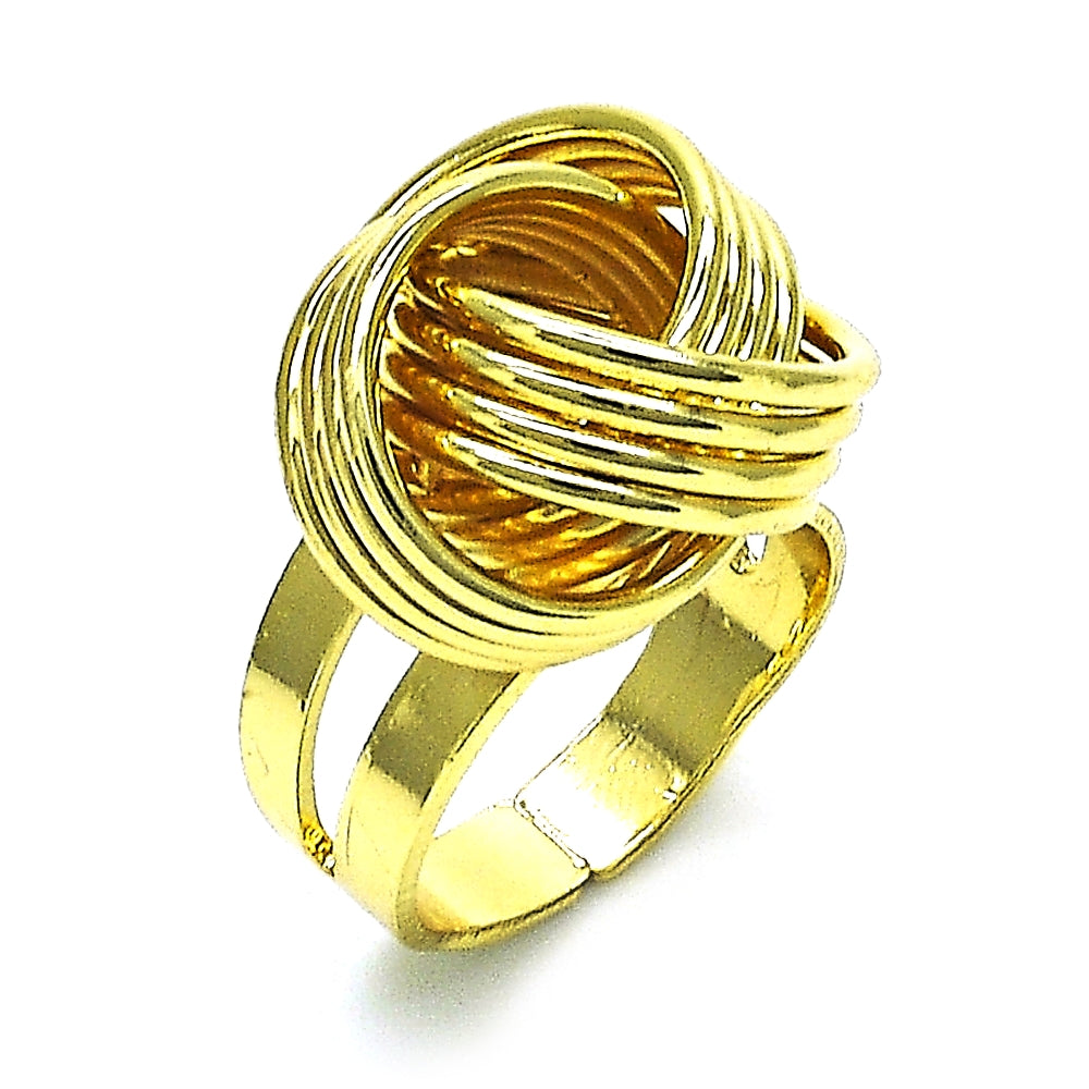 Oro Laminado Elegant Ring, Gold Filled Style Love Knot Design, Polished, Golden Finish