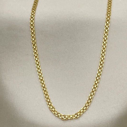 Oro Laminado Basic Necklace, Gold Filled Style Bismark Design, Polished, Golden Finish