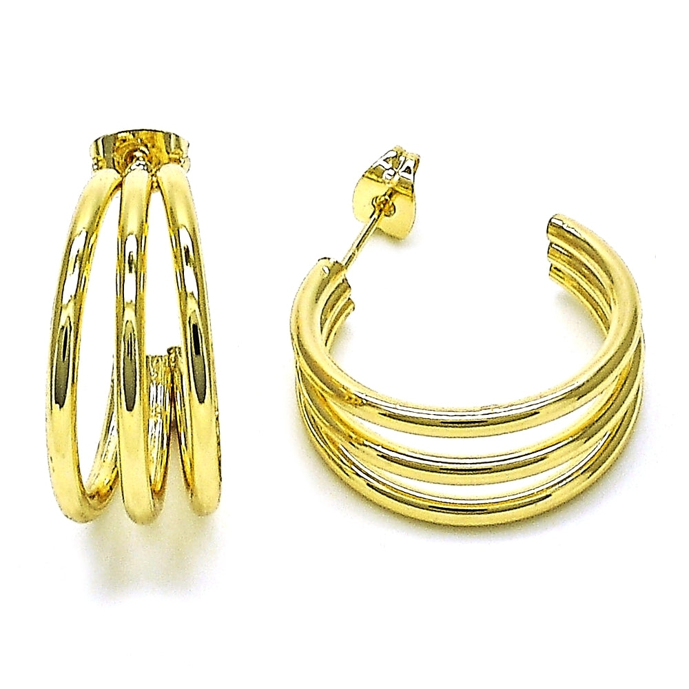 Oro Laminado Small Hoop, Gold Filled Style Polished, Golden Finish