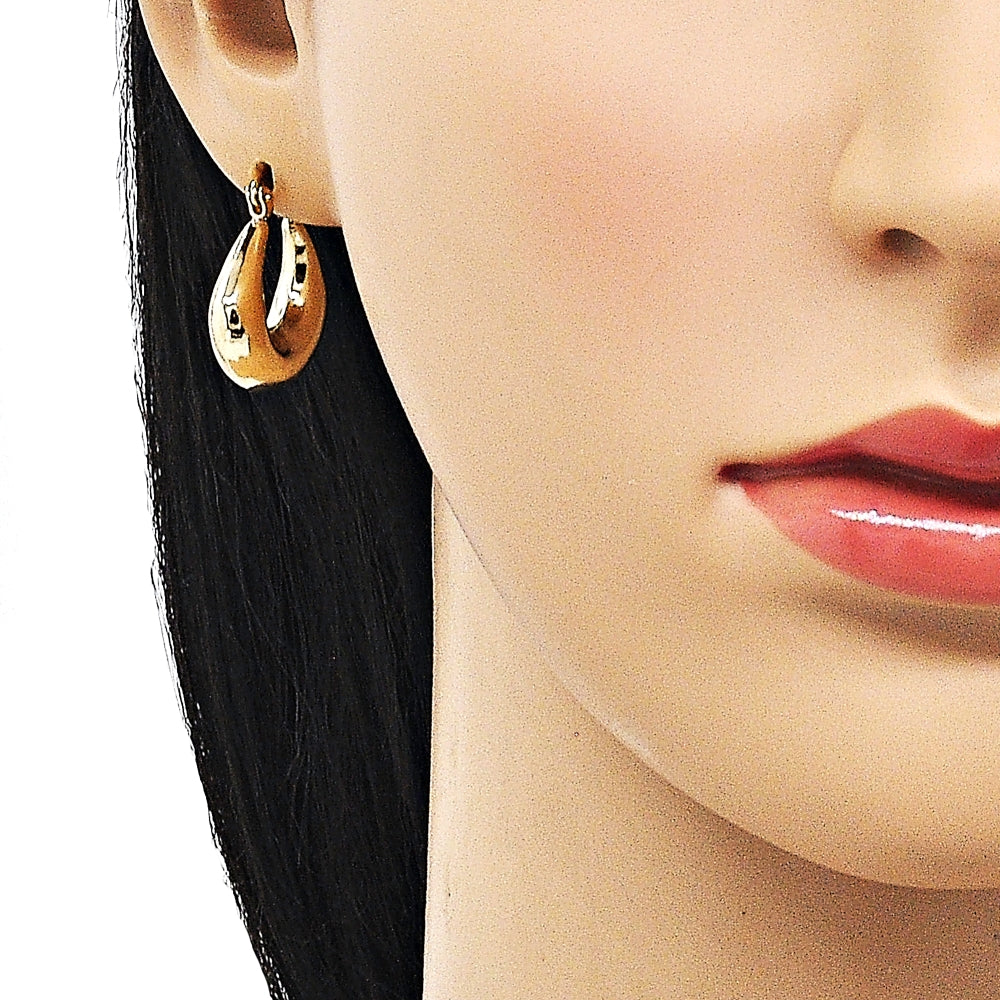 Oro Laminado Small Hoop, Gold Filled Style Polished, Golden Finish