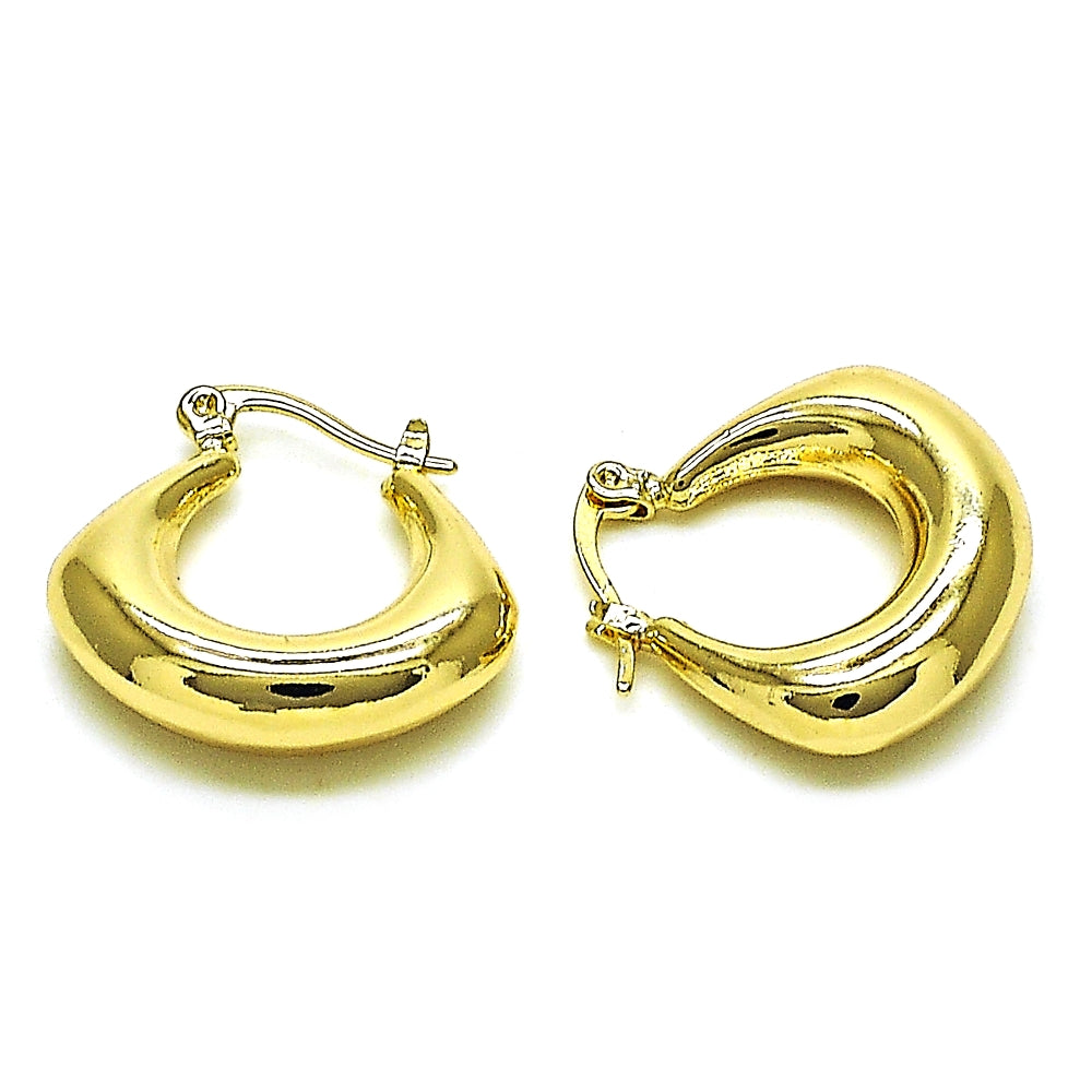 Oro Laminado Small Hoop, Gold Filled Style Polished, Golden Finish