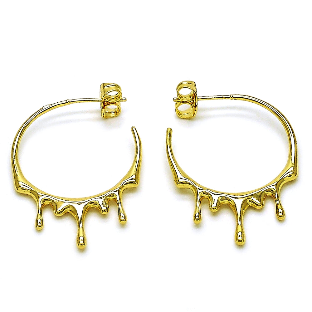 Oro Laminado Medium Hoop, Gold Filled Style Polished, Golden Finish