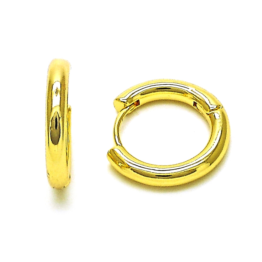 Oro Laminado Huggie Hoop, Gold Filled Style Polished, Golden Finish