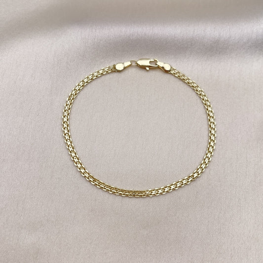 Oro Laminado Basic Bracelet, Gold Filled Style Bismark Design, Polished, Golden Finish
