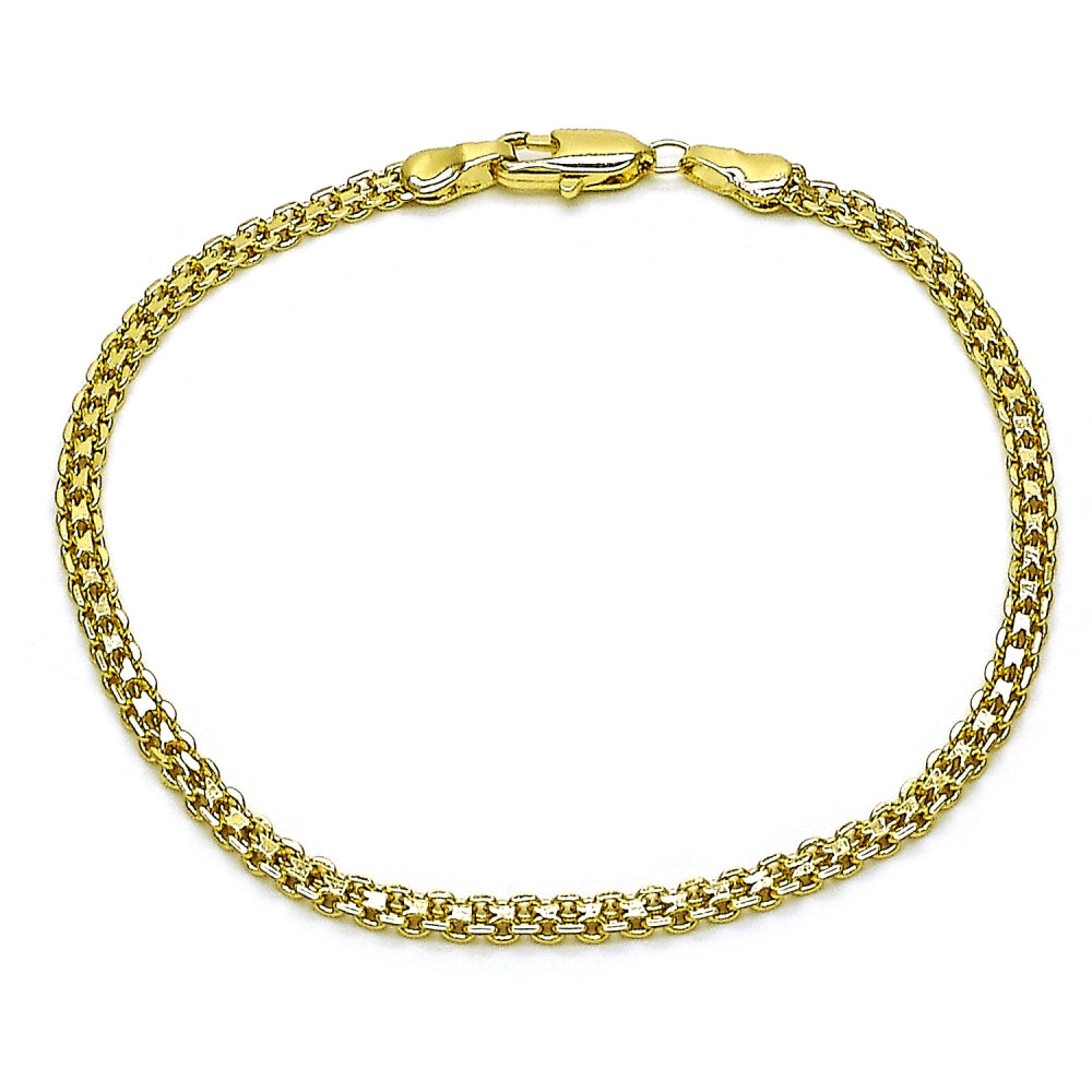 Oro Laminado Basic Bracelet, Gold Filled Style Bismark Design, Polished, Golden Finish