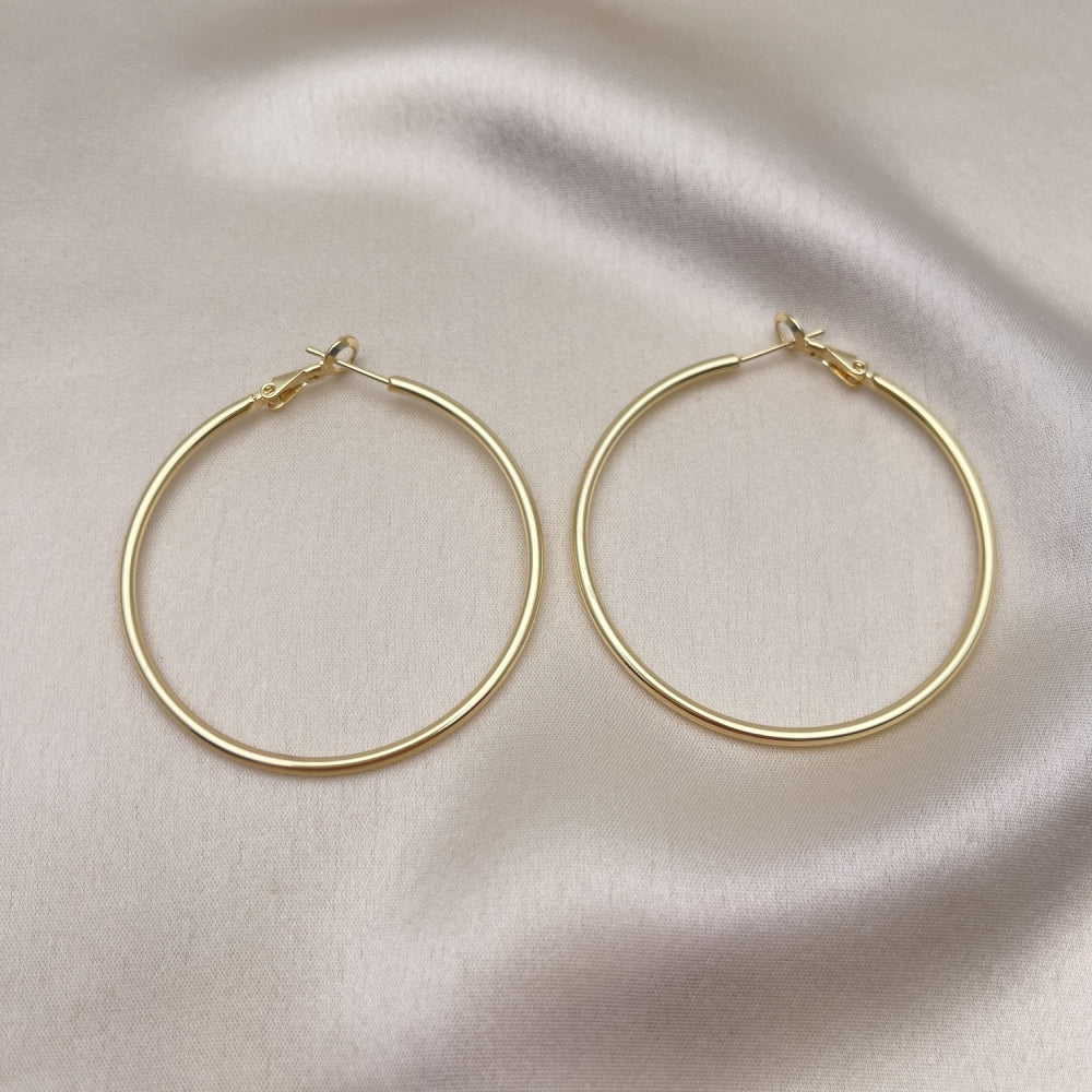 Oro Laminado Large Hoop, Gold Filled Style Polished, Golden Finish