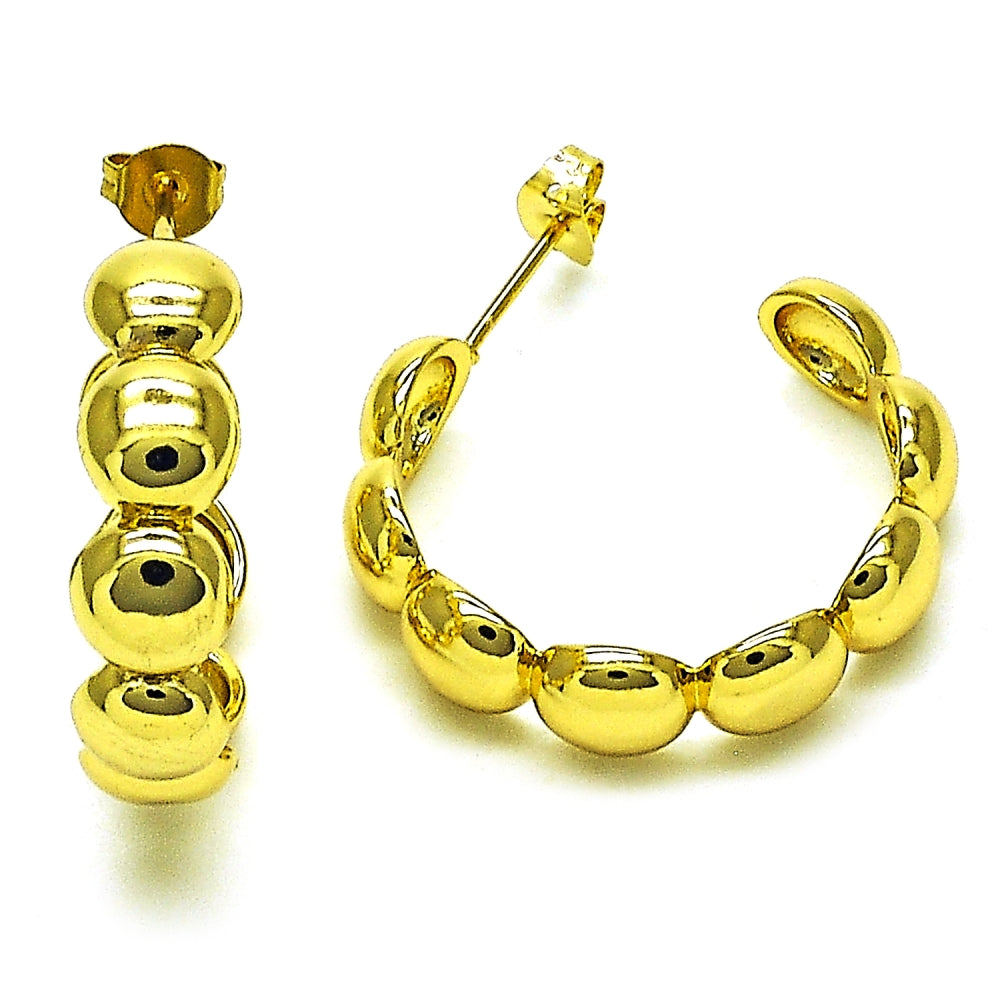 Oro Laminado Medium Hoop, Gold Filled Style Polished, Golden Finish