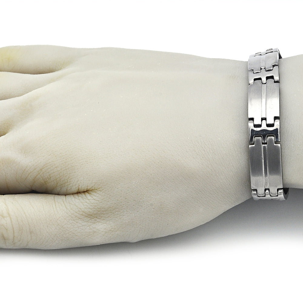 Stainless Steel Solid Bracelet, Polished, Steel Finish