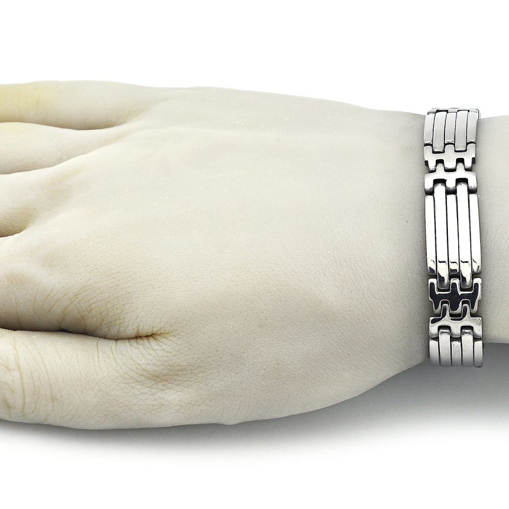 Stainless Steel Solid Bracelet, Polished, Steel Finish