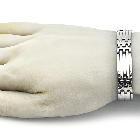 Stainless Steel Solid Bracelet, Polished, Steel Finish
