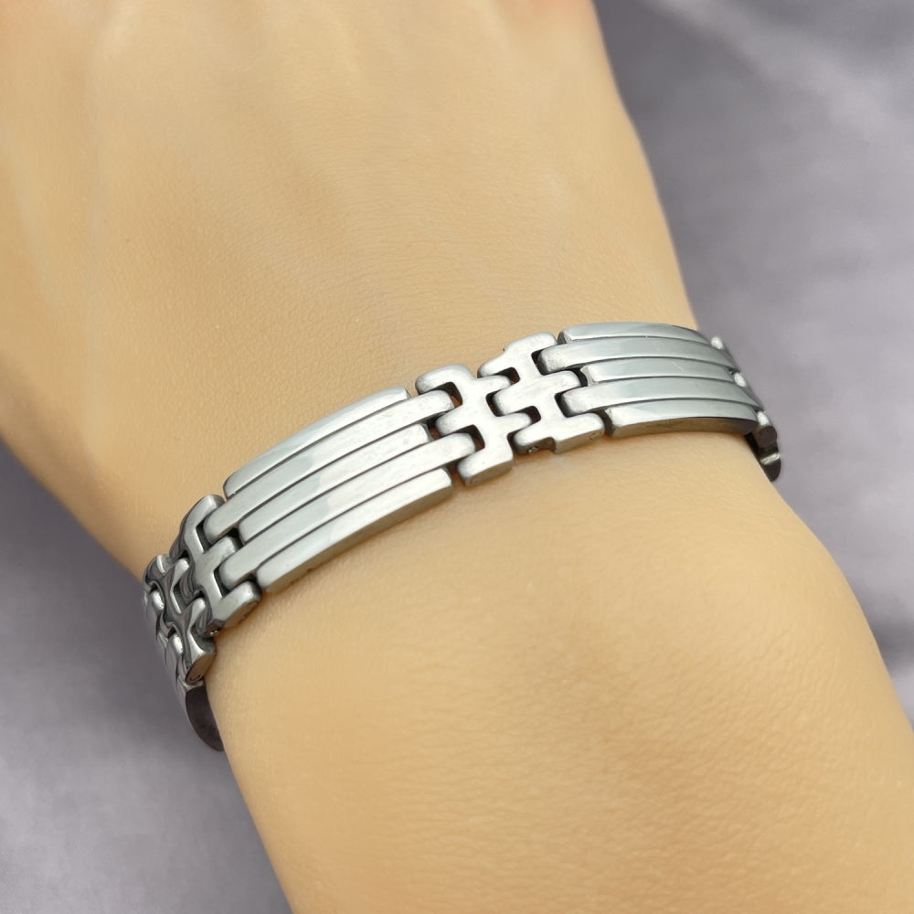 Stainless Steel Solid Bracelet, Polished, Steel Finish