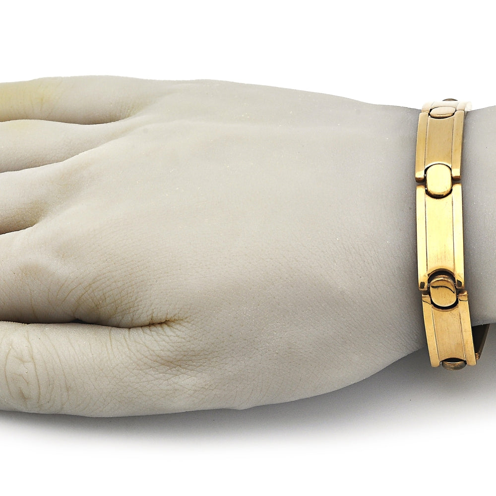 Stainless Steel Solid Bracelet, Polished, Golden Finish