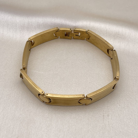 Stainless Steel Solid Bracelet, Polished, Golden Finish