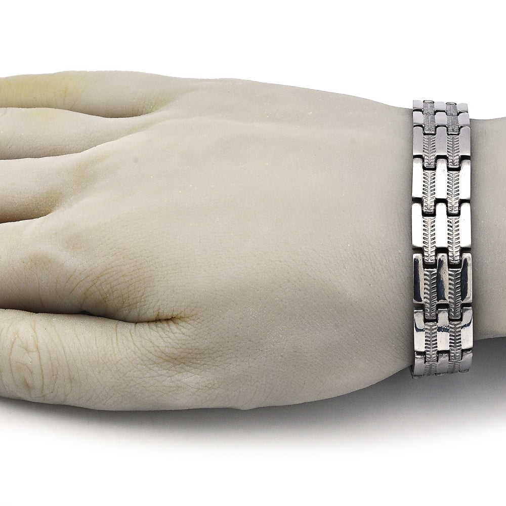 Stainless Steel Solid Bracelet, Polished, Steel Finish