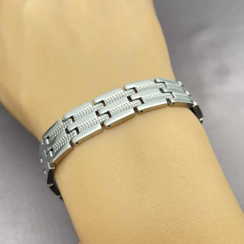 Stainless Steel Solid Bracelet, Polished, Steel Finish