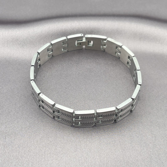 Stainless Steel Solid Bracelet, Polished, Steel Finish