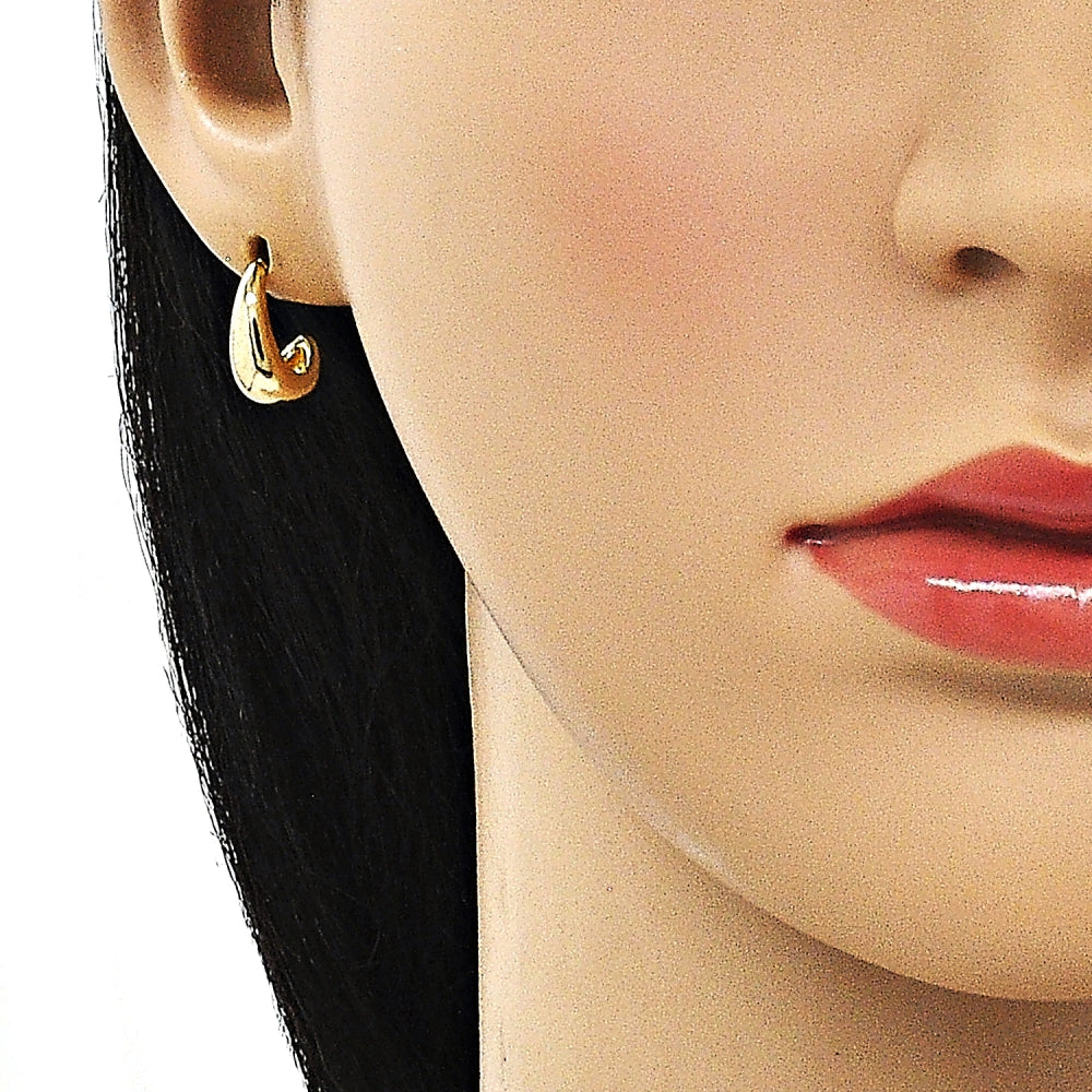 Oro Laminado Stud Earring, Gold Filled Style Polished, Golden Finish