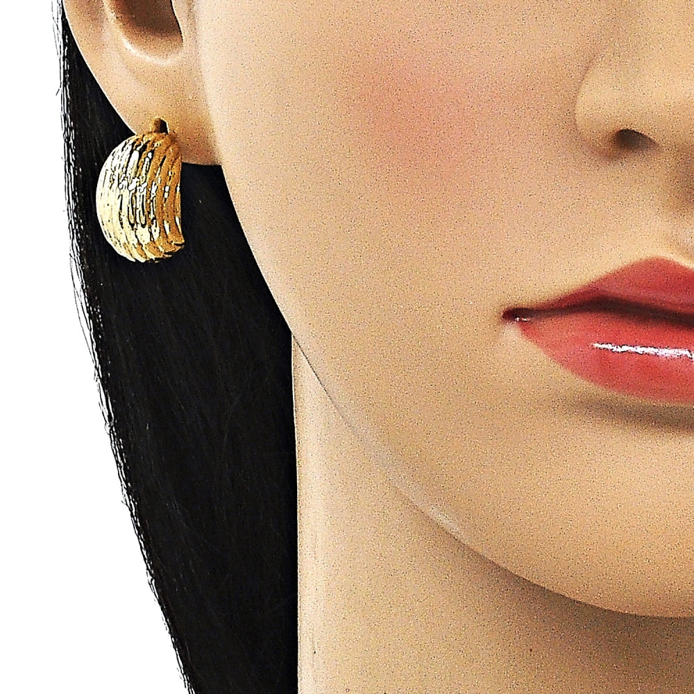 Oro Laminado Stud Earring, Gold Filled Style Polished, Golden Finish