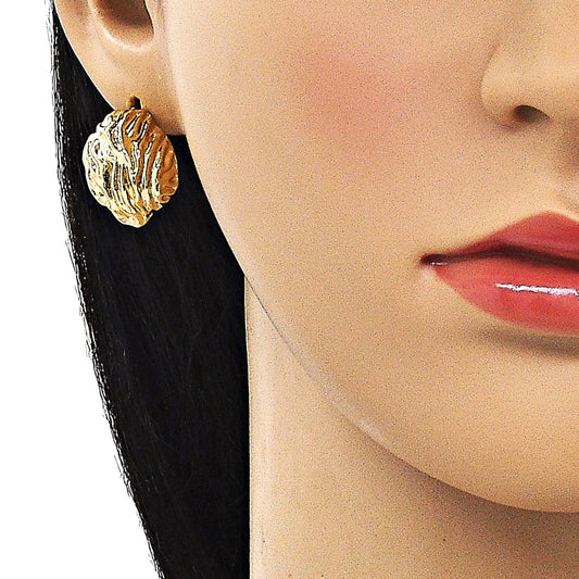 Oro Laminado Stud Earring, Gold Filled Style Polished, Golden Finish