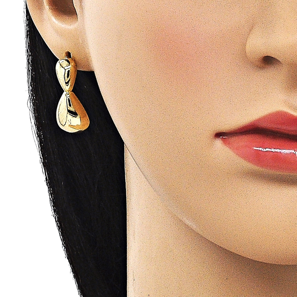 Oro Laminado Dangle Earring, Gold Filled Style Polished, Golden Finish