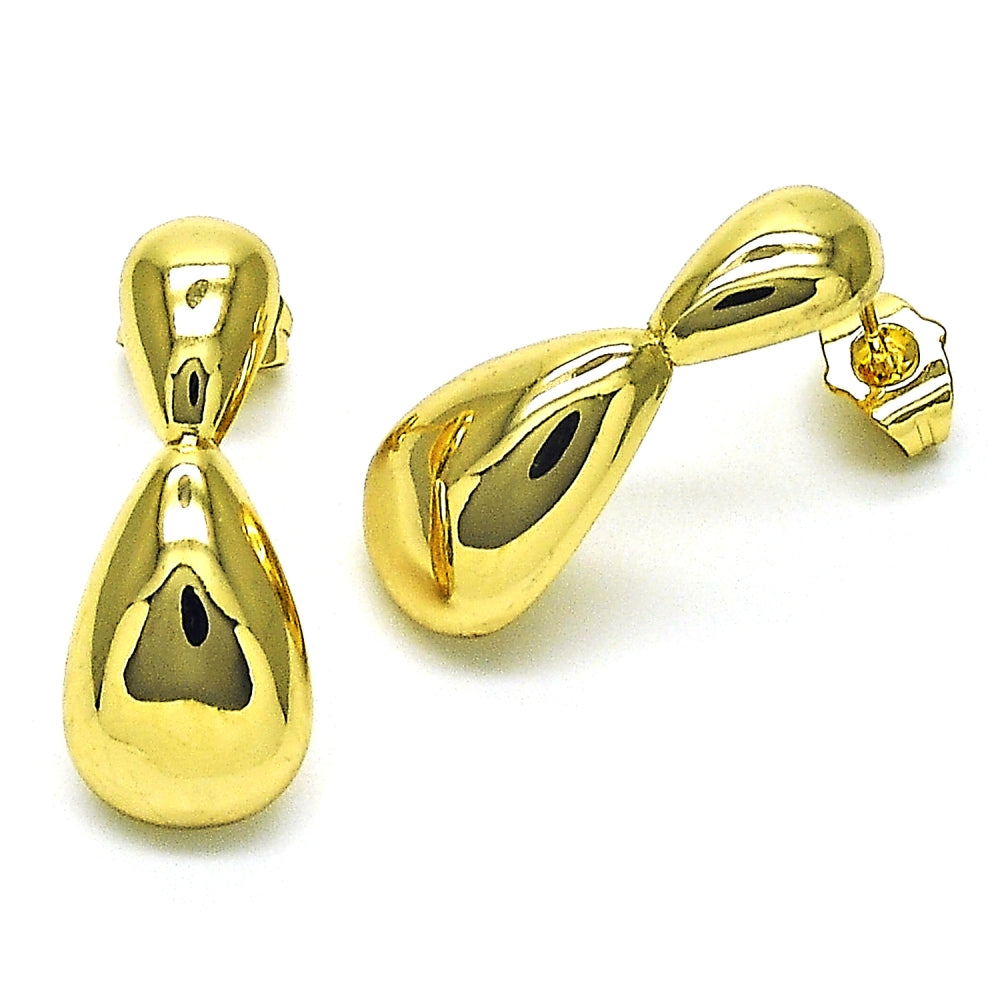 Oro Laminado Dangle Earring, Gold Filled Style Polished, Golden Finish