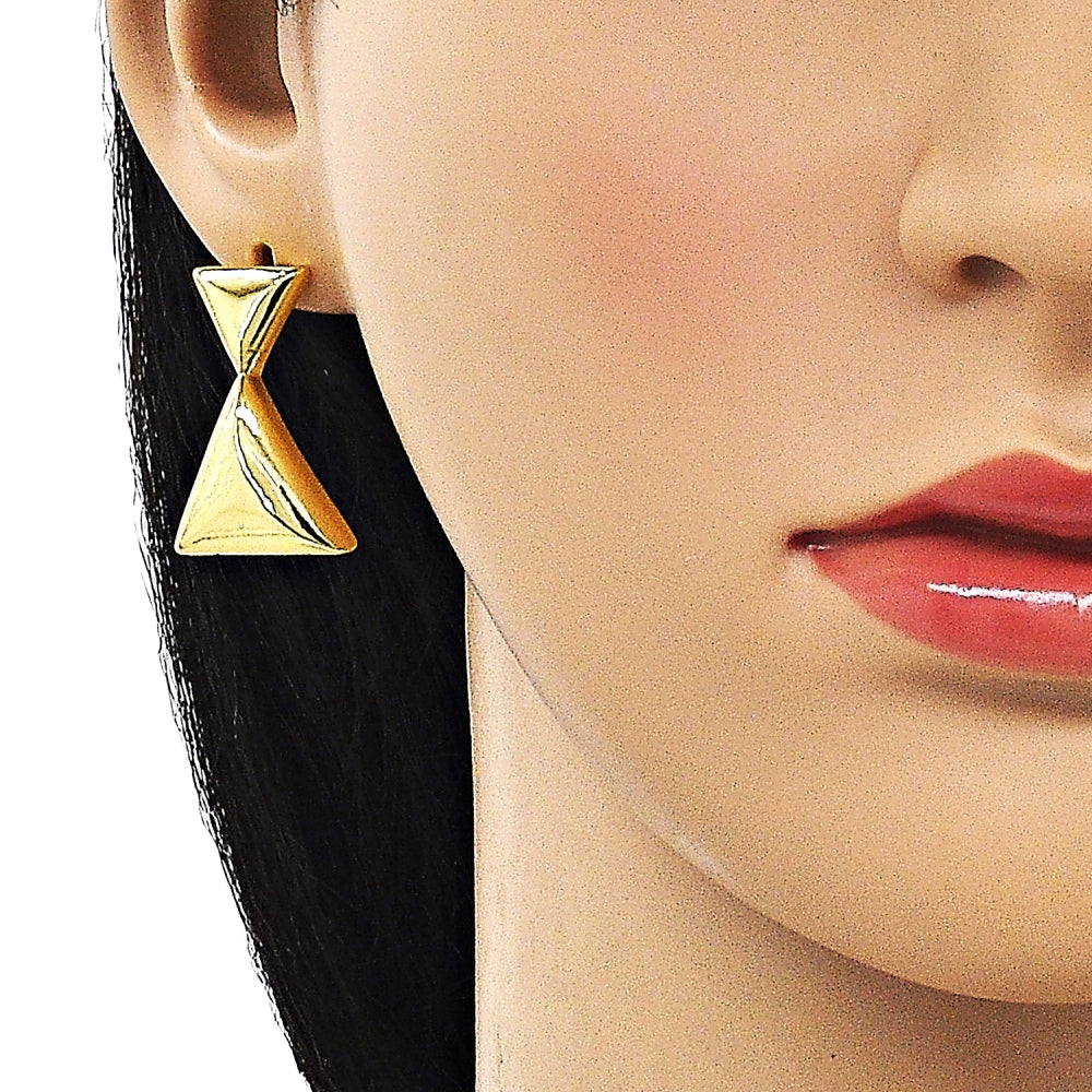 Oro Laminado Dangle Earring, Gold Filled Style Polished, Golden Finish