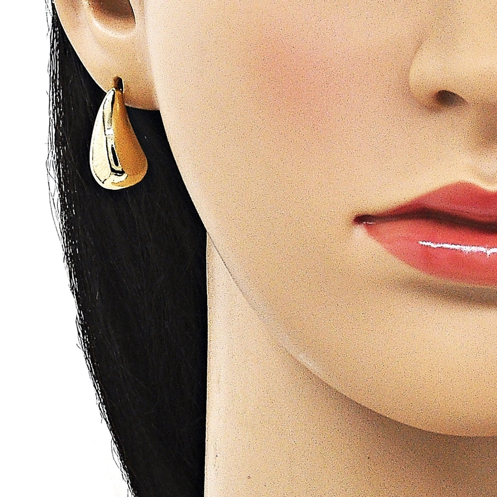 Oro Laminado Stud Earring, Gold Filled Style Polished, Golden Finish