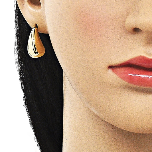 Oro Laminado Stud Earring, Gold Filled Style Polished, Golden Finish