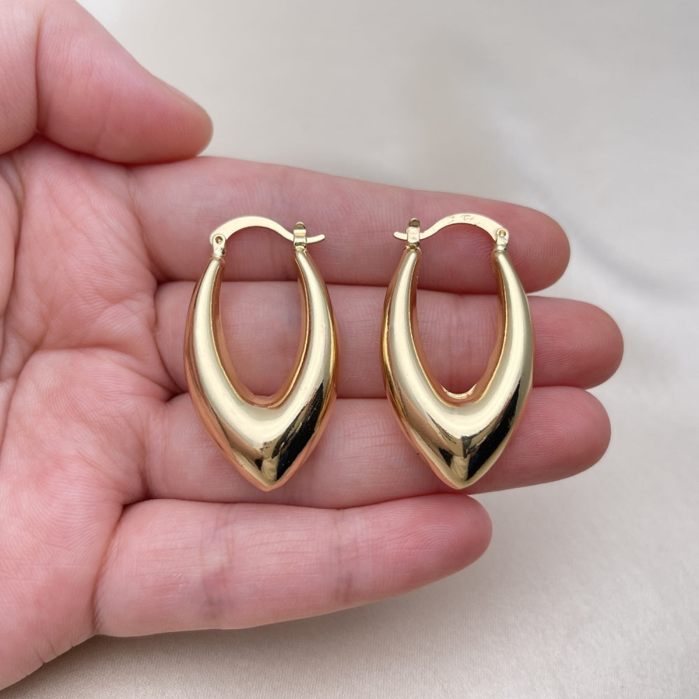 Oro Laminado Small Hoop, Gold Filled Style Hollow Design, Polished, Golden Finish