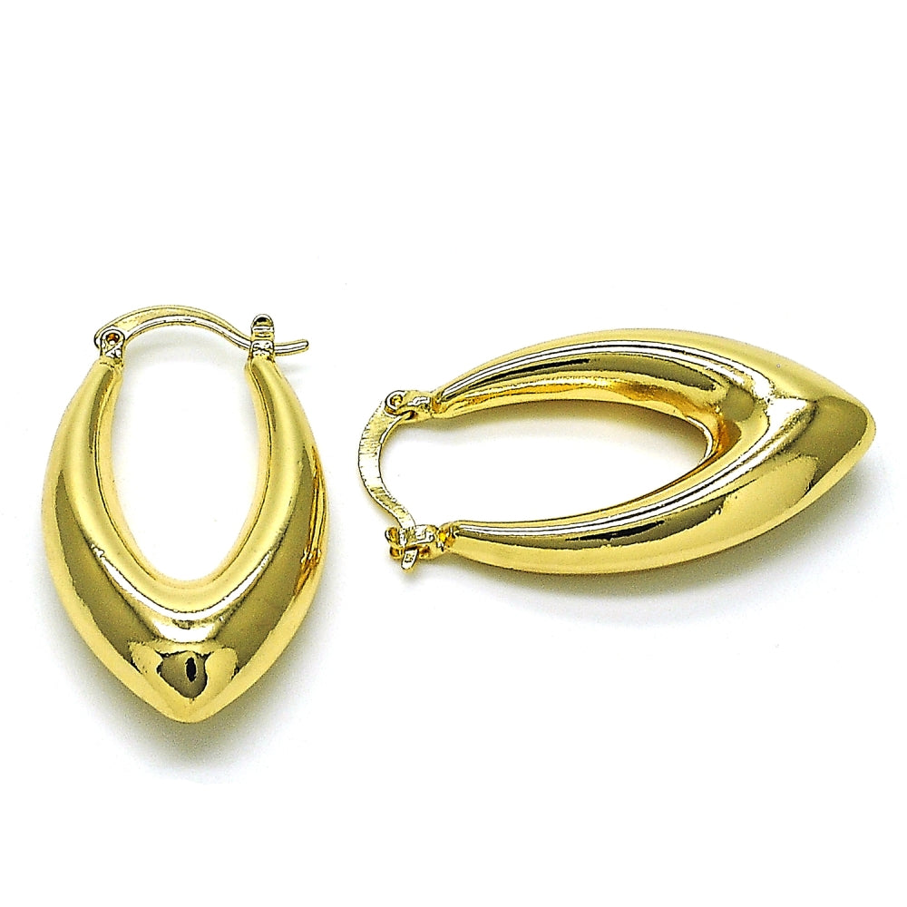 Oro Laminado Small Hoop, Gold Filled Style Hollow Design, Polished, Golden Finish