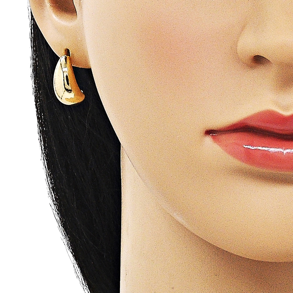Oro Laminado Stud Earring, Gold Filled Style Polished, Golden Finish