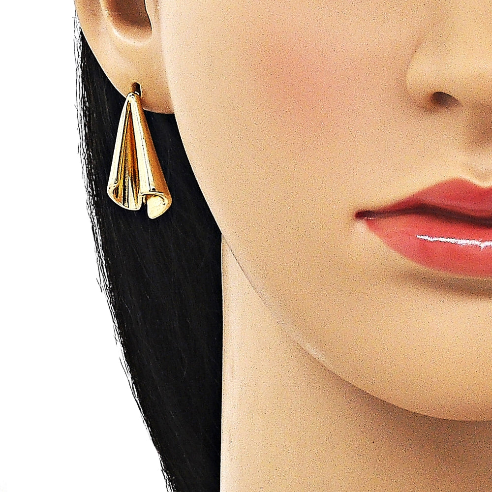 Oro Laminado Stud Earring, Gold Filled Style Polished, Golden Finish