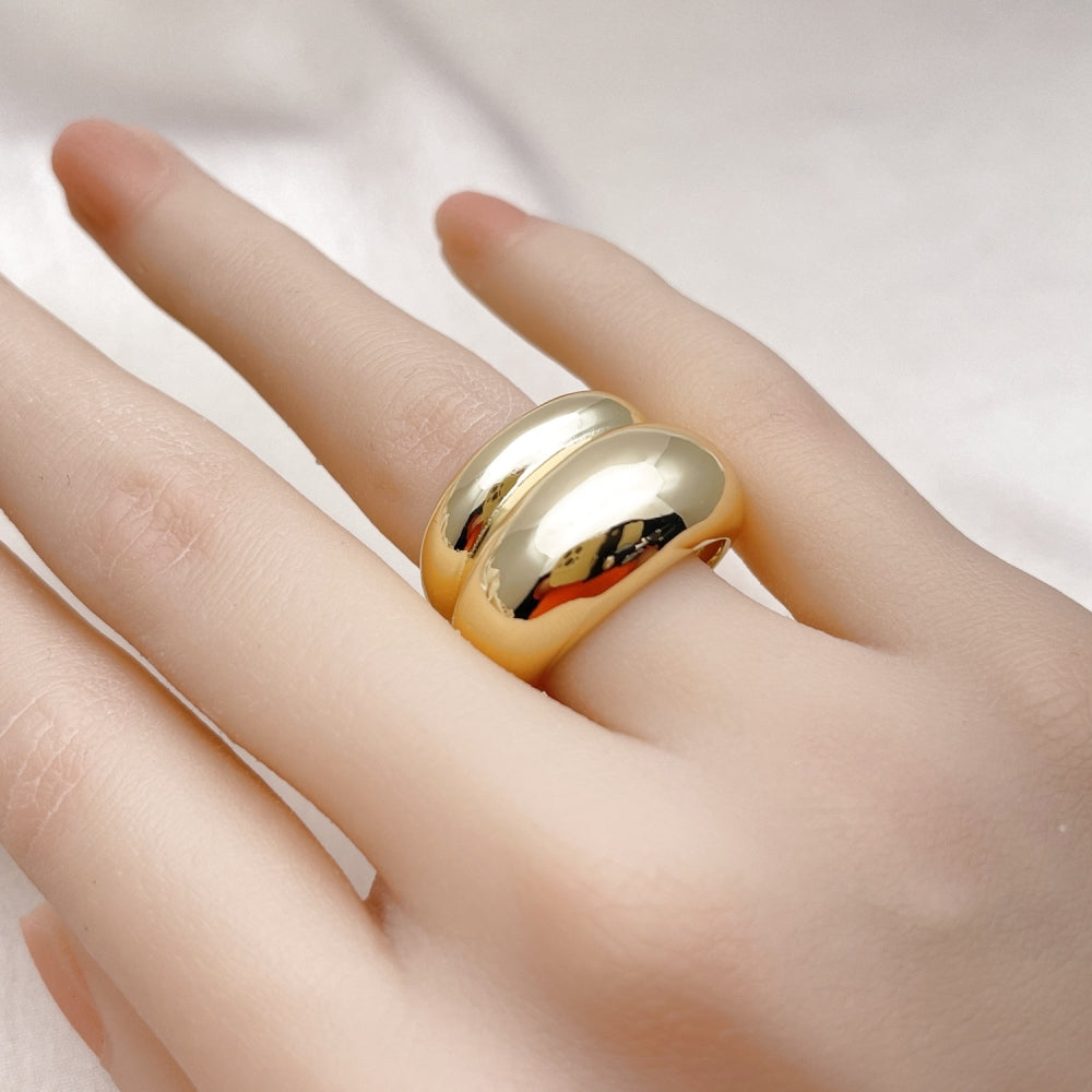 Oro Laminado Elegant Ring, Gold Filled Style Polished, Golden Finish