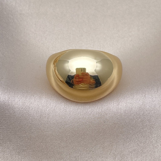 Oro Laminado Elegant Ring, Gold Filled Style Ball Design, Polished, Golden Finish