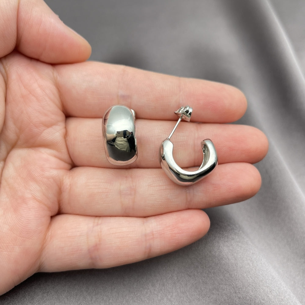 Rhodium Gold Filled Small Hoop, Polished, Rhodium Finish