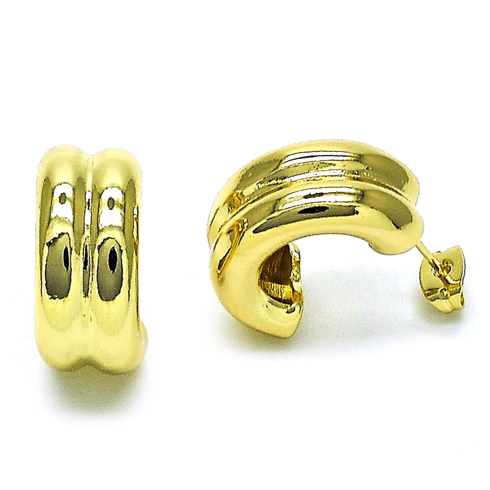 Oro Laminado Stud Earring, Gold Filled Style Polished, Golden Finish
