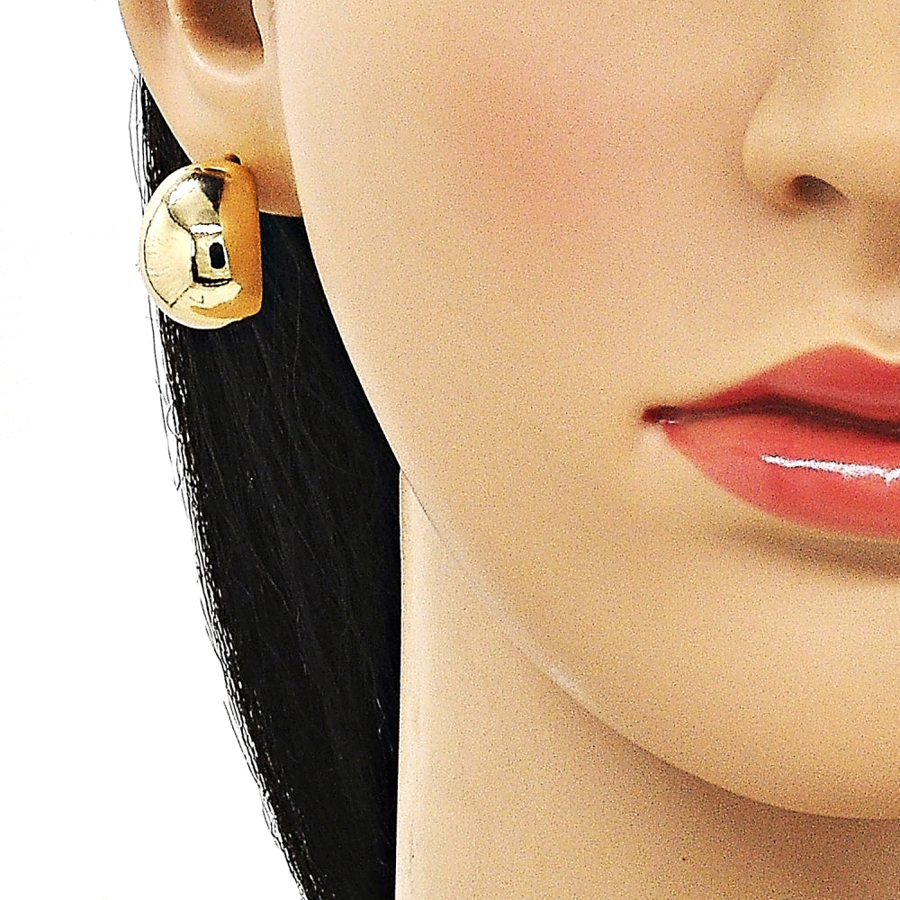 Oro Laminado Stud Earring, Gold Filled Style Polished, Golden Finish