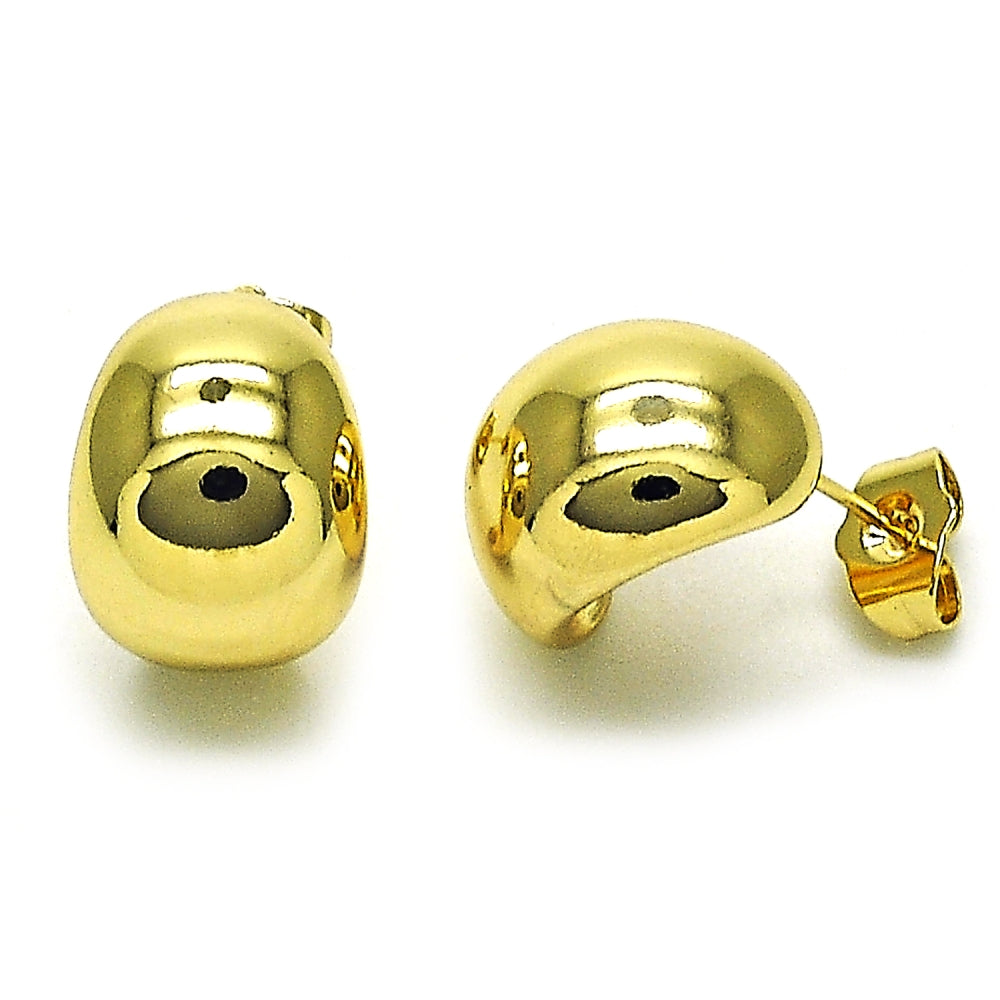 Oro Laminado Stud Earring, Gold Filled Style Polished, Golden Finish