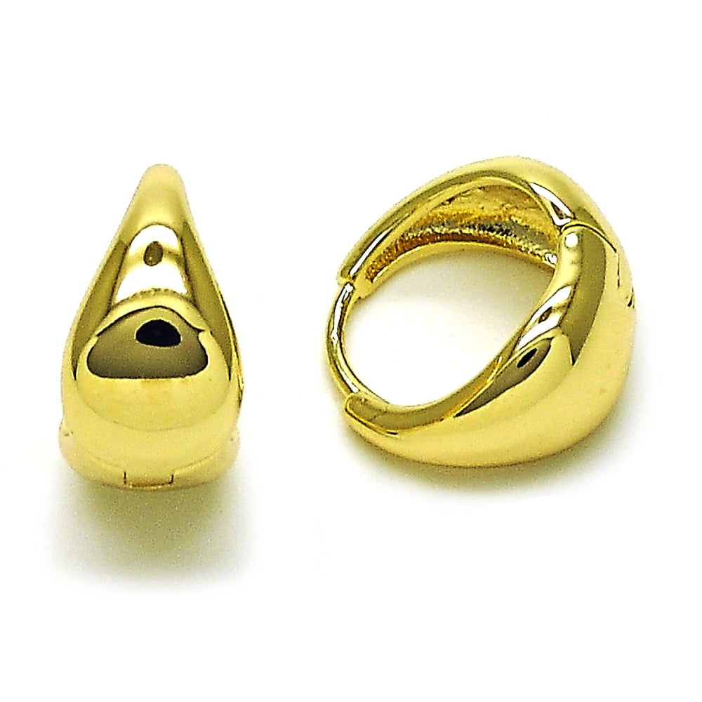 Oro Laminado Huggie Hoop, Gold Filled Style Polished, Golden Finish
