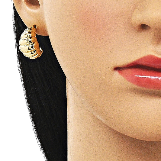 Oro Laminado Small Hoop, Gold Filled Style Polished, Golden Finish