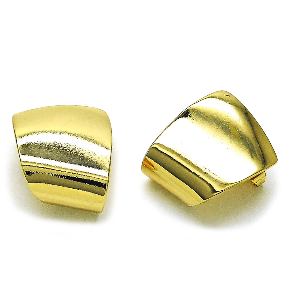 Oro Laminado Stud Earring, Gold Filled Style Polished, Golden Finish