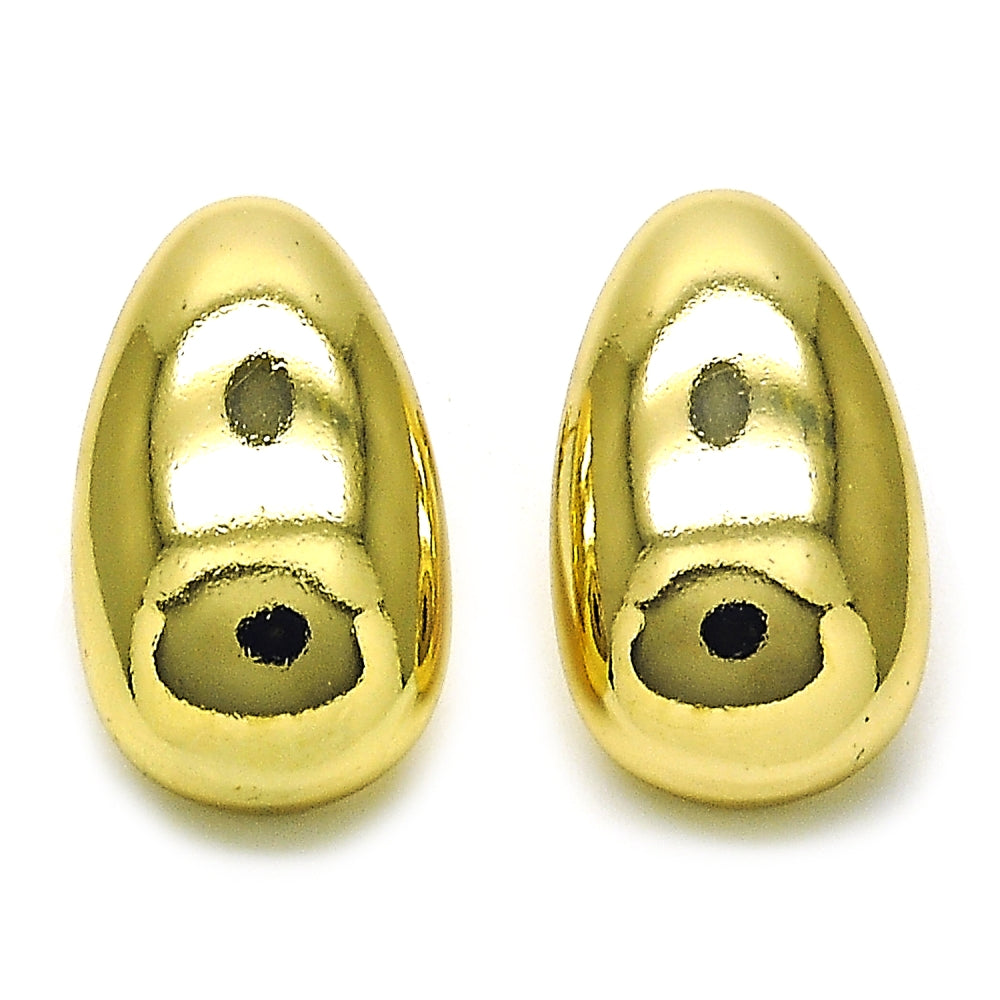 Oro Laminado Stud Earring, Gold Filled Style Teardrop Design, Polished, Golden Finish