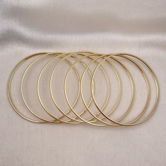 Oro Laminado Semanario Bangle, Gold Filled Style Polished, Golden Finish