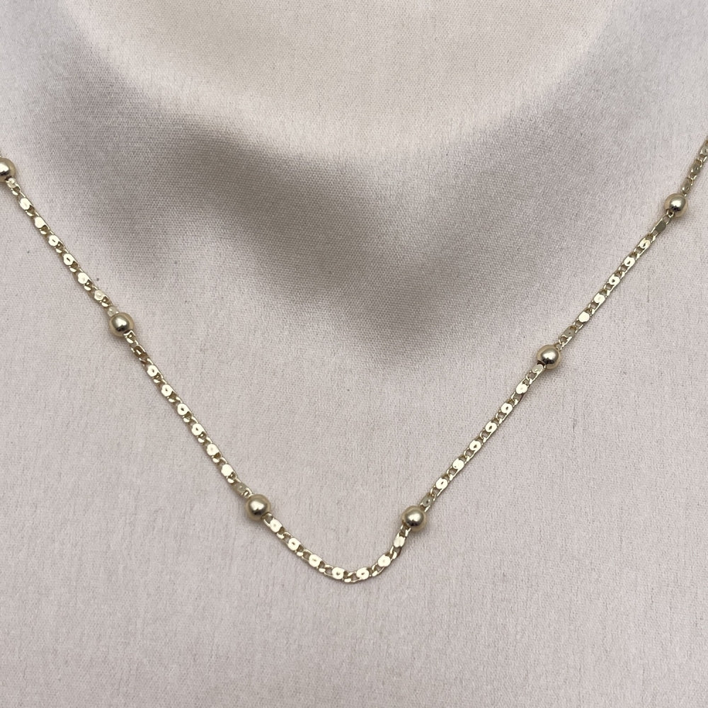 Oro Laminado Basic Necklace, Gold Filled Style Ball Design, Polished, Golden Finish