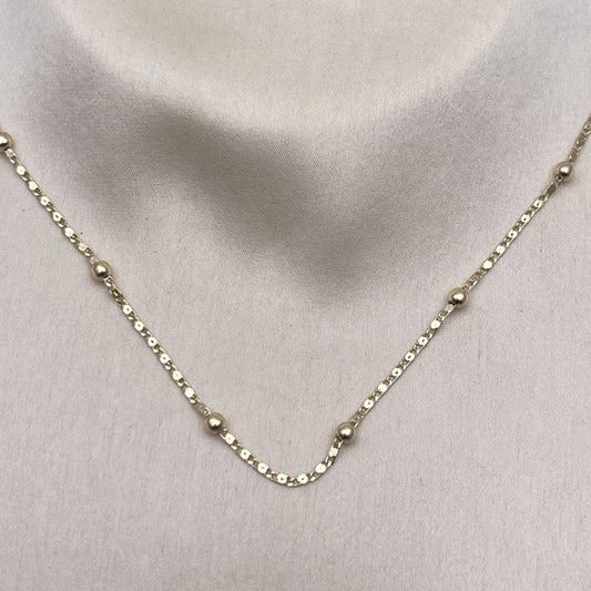 Oro Laminado Basic Necklace, Gold Filled Style Ball Design, Polished, Golden Finish