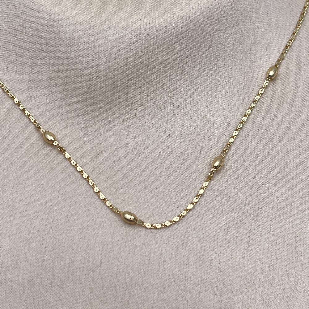 Oro Laminado Basic Necklace, Gold Filled Style Ball Design, Polished, Golden Finish