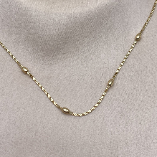 Oro Laminado Basic Necklace, Gold Filled Style Ball Design, Polished, Golden Finish