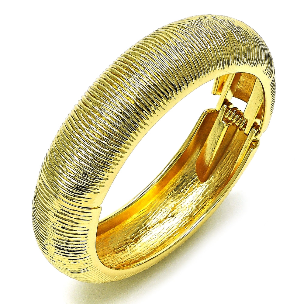 Oro Laminado Individual Bangle, Gold Filled Style Brushed Finish, Golden Finish